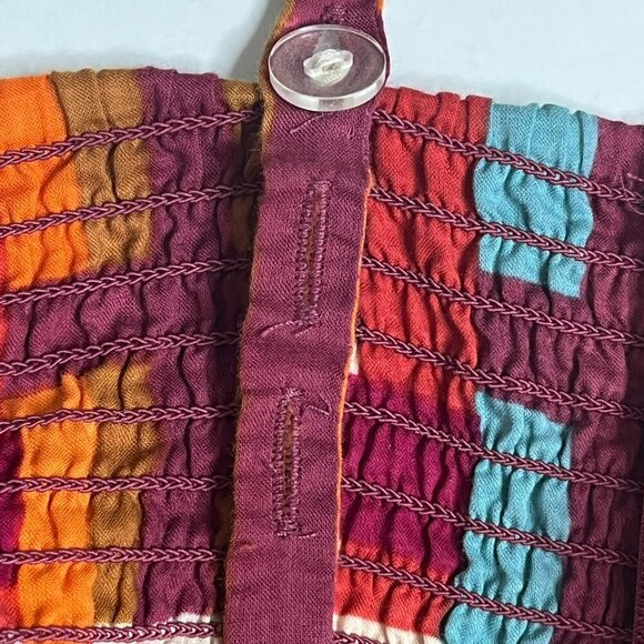 Fossil Babydoll Maxi Dress XS 100 % Cotton Lined Geometric Artsy Beachy Summer - Picture 8 of 11